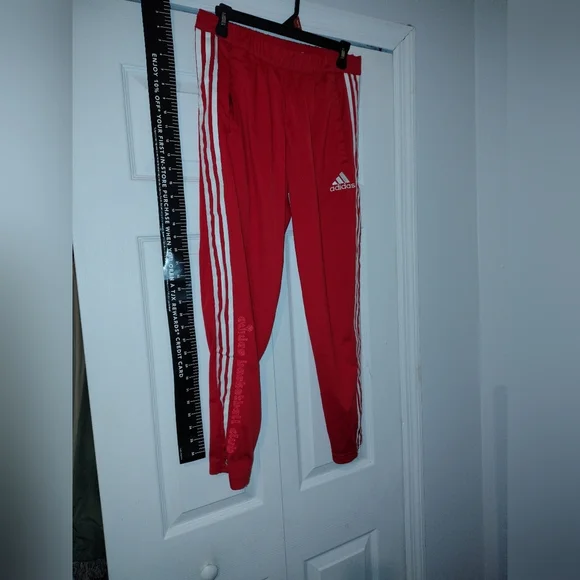 Adidas Ladies Rip Away Tare Away Joggers Classic Rare New Red Track Pants - Picture 4 of 7